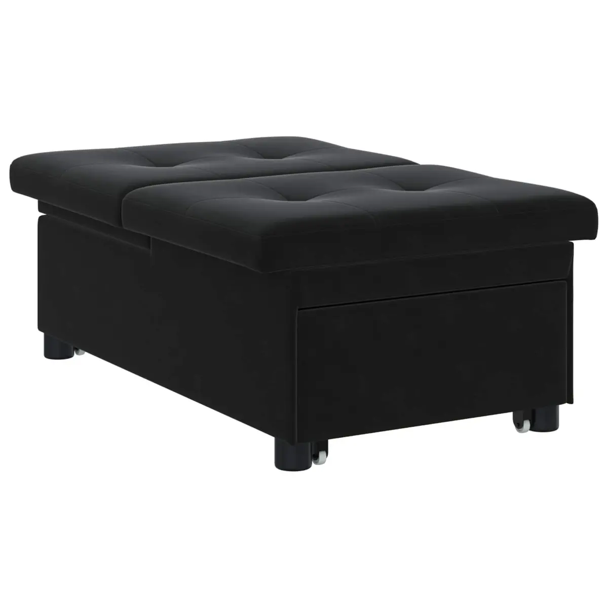 Sofa Bed Black 194 x 67 x 82 cm Convertible Lounge Modern Living Room Furniture