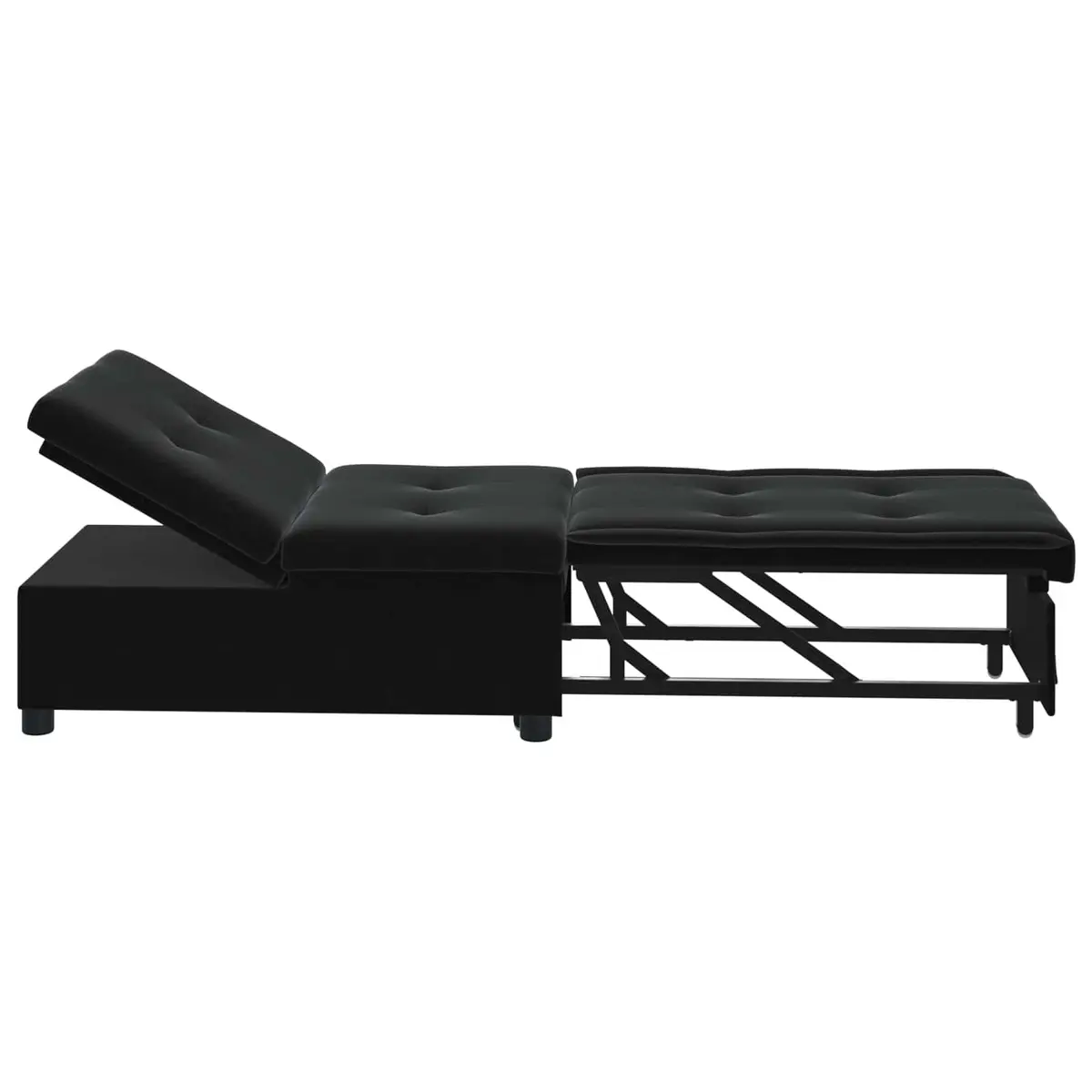 Sofa Bed Black 194 x 67 x 82 cm Convertible Lounge Modern Living Room Furniture