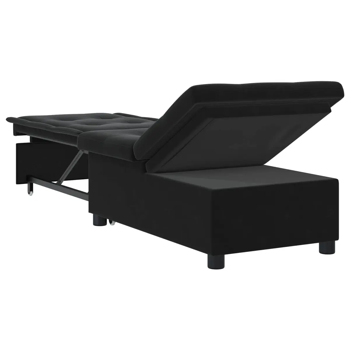 Sofa Bed Black 194 x 67 x 82 cm Convertible Lounge Modern Living Room Furniture