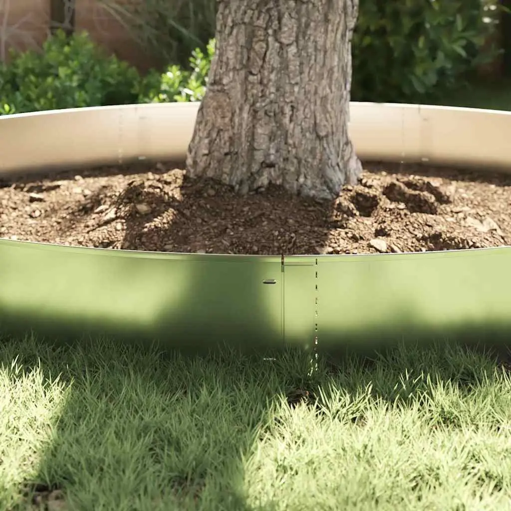 Lawn Edging Galvanised Steel Silver 100cm Outdoor Edging 5 Piece