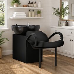 Shampoo Chair Height Adjustable Black Salon Beauty Furniture Professional