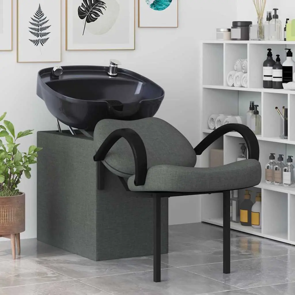 Shampoo Chair Dark Grey Black Salon Hairdressing Height Adjustable Styling