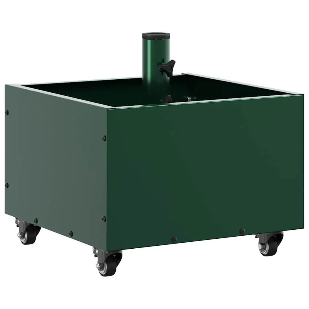 Parasol Base Manual Adjustable 45 x 45 x 45 cm Green Steel Wheeled Umbrella Stand