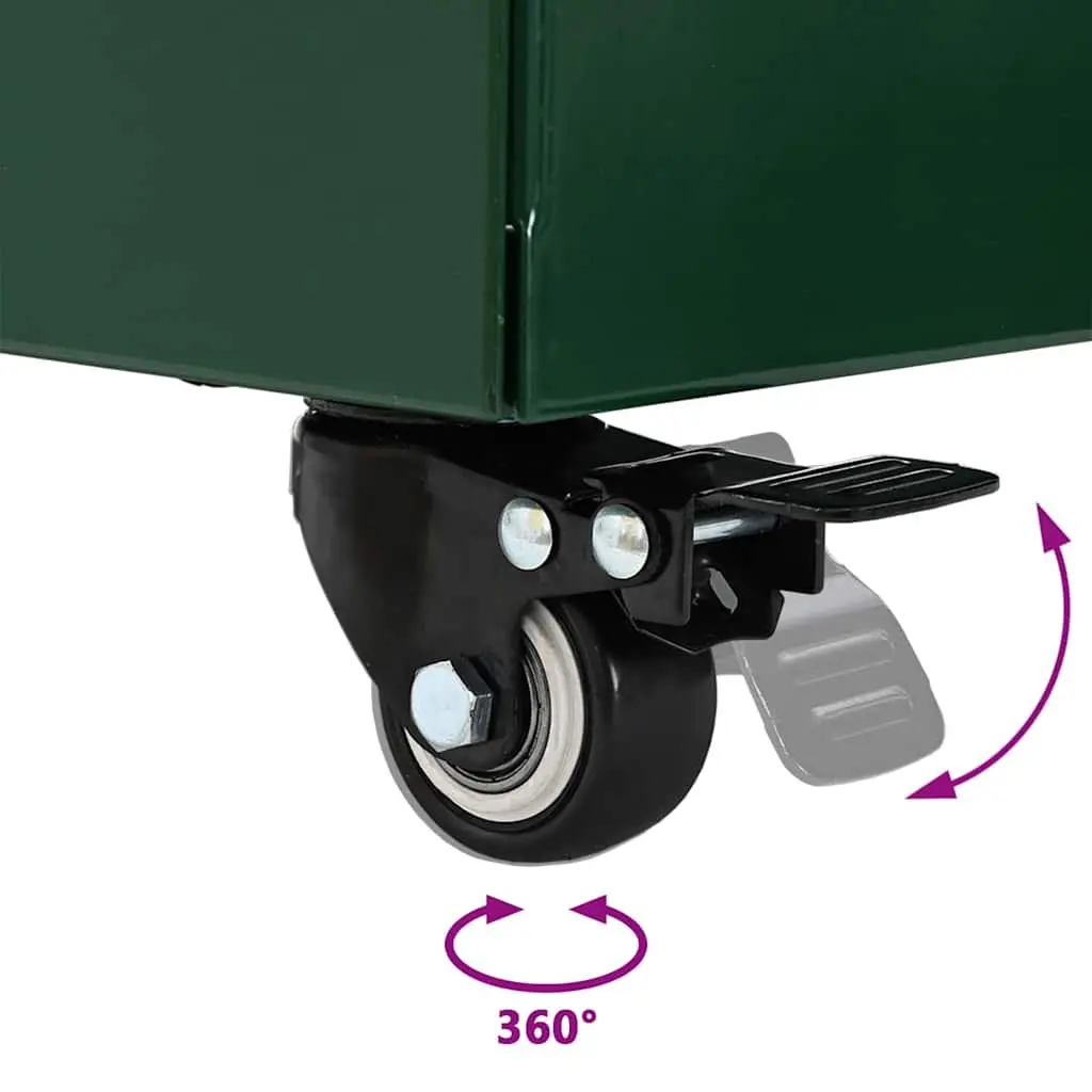 Parasol Base Manual Adjustable 45 x 45 x 45 cm Green Steel Wheeled Umbrella Stand