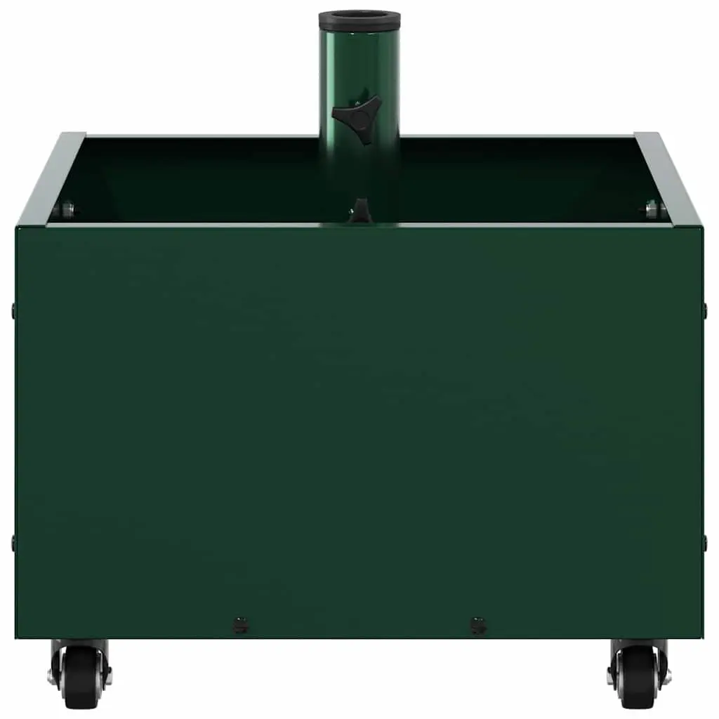 Parasol Base Manual Adjustable 45 x 45 x 45 cm Green Steel Wheeled Umbrella Stand