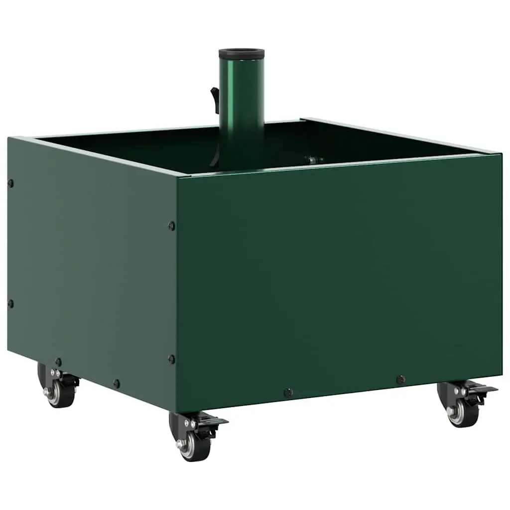 Parasol Base Manual Adjustable 45 x 45 x 45 cm Green Steel Wheeled Umbrella Stand