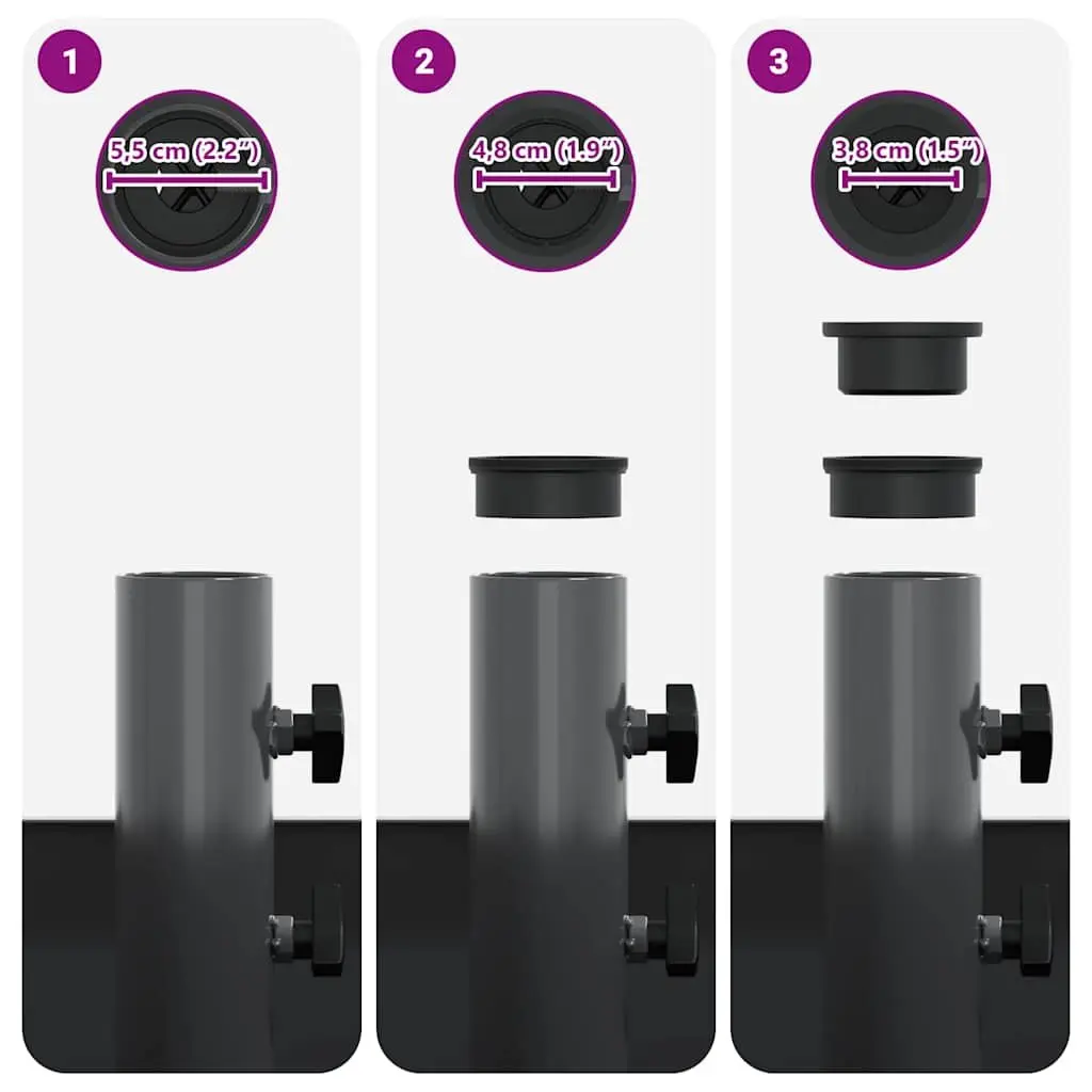 Parasol Base Manual Adjustment Steel Anthracite 45cm