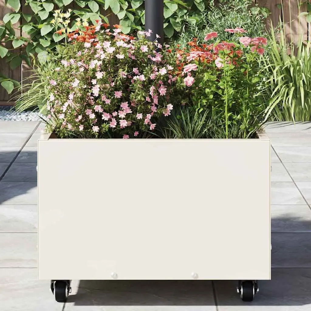 Parasol Base Manual White Steel 45 x 45 x 45 cm Outdoor Umbrella Stand
