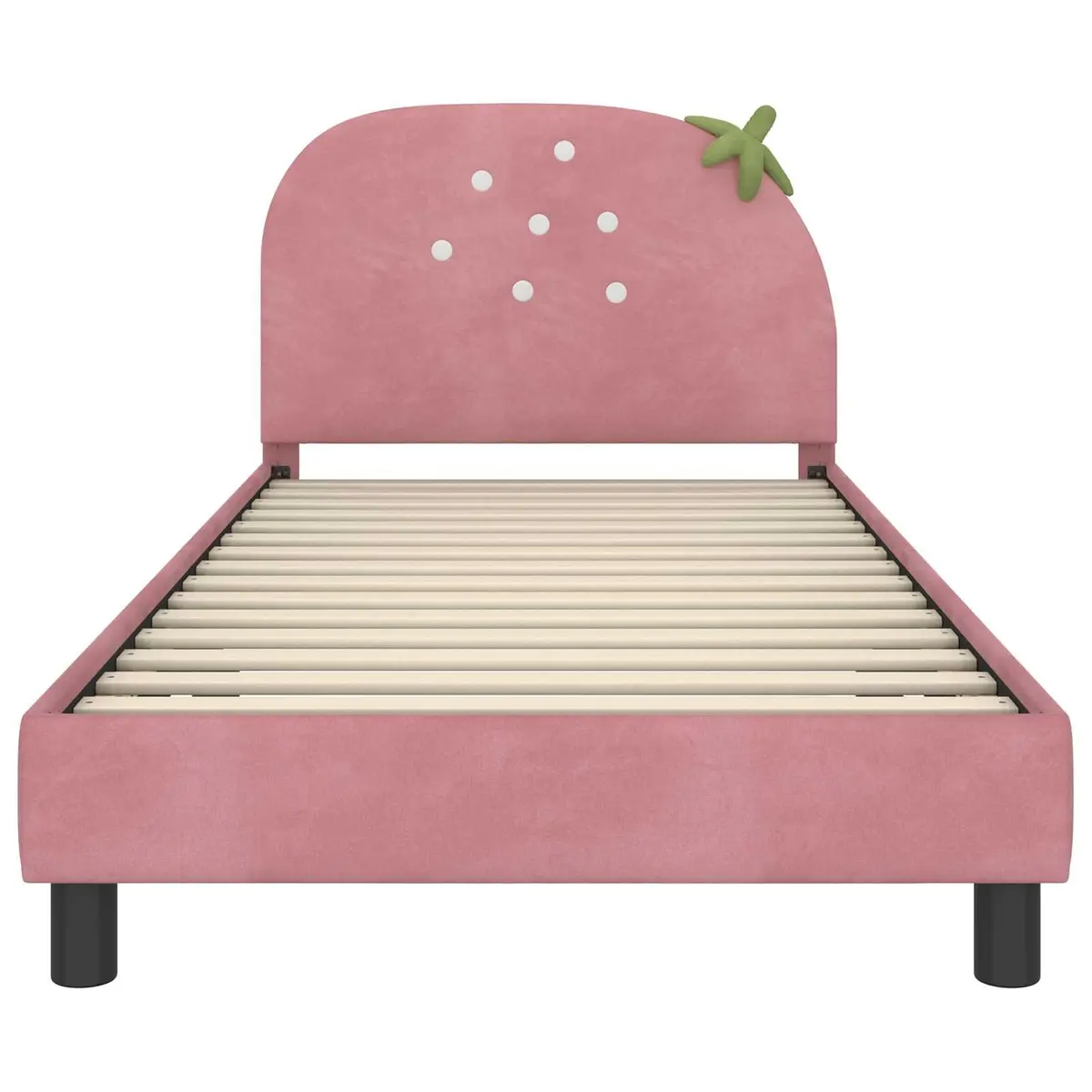 Kids Bed Frame with Headboard 90 x 190 cm Pink Velvet Bedroom Furniture
