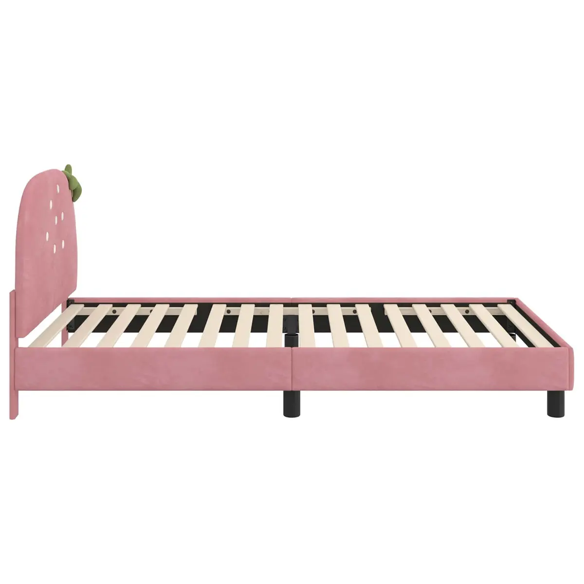 Kids Bed Frame with Headboard 90 x 190 cm Pink Velvet Bedroom Furniture