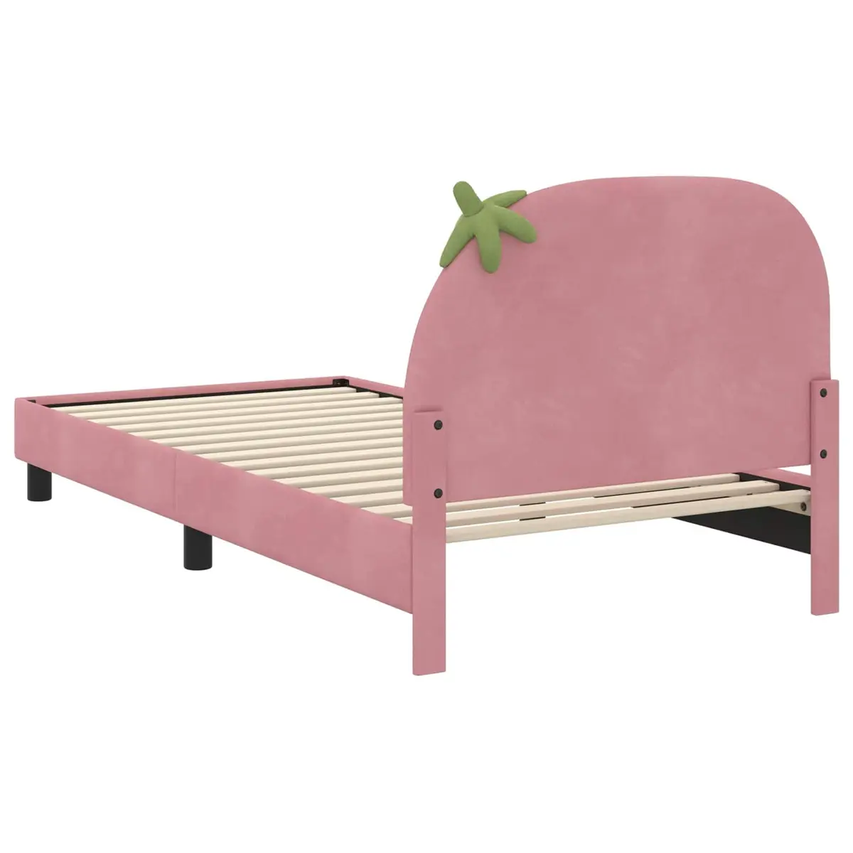 Kids Bed Frame with Headboard 90 x 190 cm Pink Velvet Bedroom Furniture