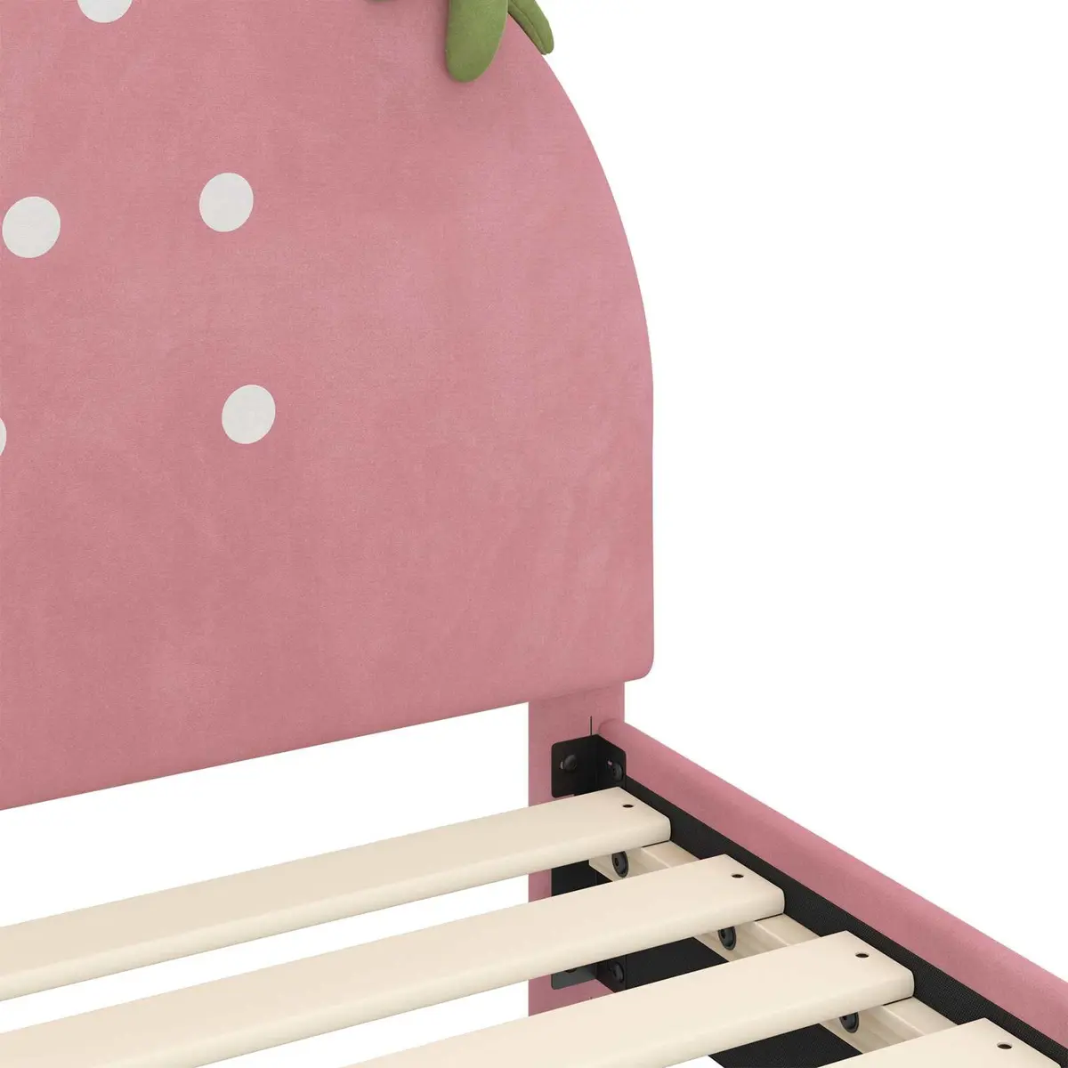 Kids Bed Frame with Headboard Pink 90 x 190 cm Velvet Upholstered Children's