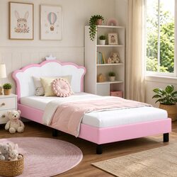 Your Child's New Favorite Pink Bed Frame with Headboard