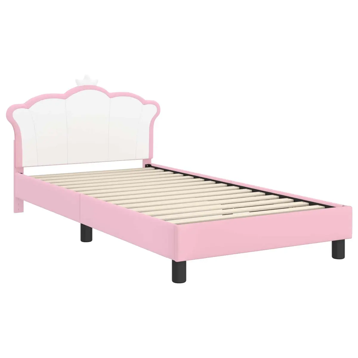 Kids Bed Frame with Headboard Pink 90 x 190 cm Modern Bedroom Furniture
