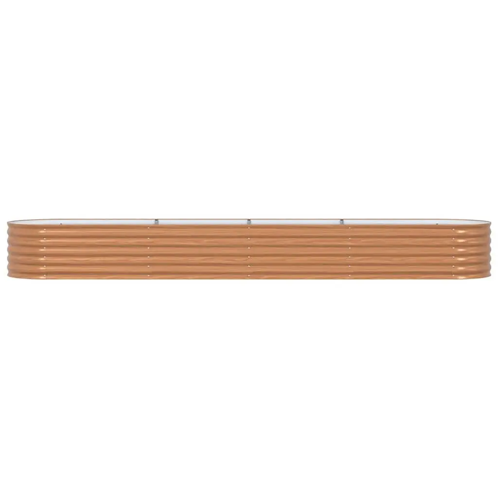 Garden Planter Raised Bed 400x80x44cm Brown Steel Outdoor Vegetable Herb Flower