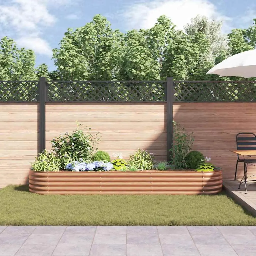 Raised Garden Bed Steel Planter Box Brown 320x80x44cm Outdoor Gardening