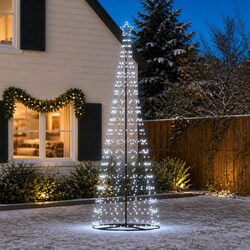 LED Christmas Tree Cool White 8 Flash Modes Indoor Outdoor Holiday Decoration