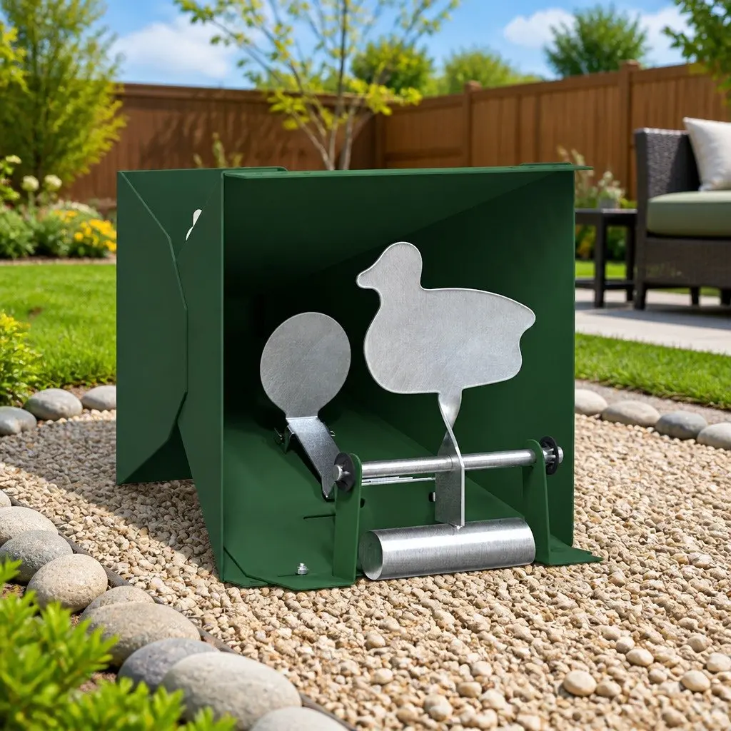 Pellet Trap Shooting Target 14 x 14 x 19 cm Steel Green Outdoor Indoor Range