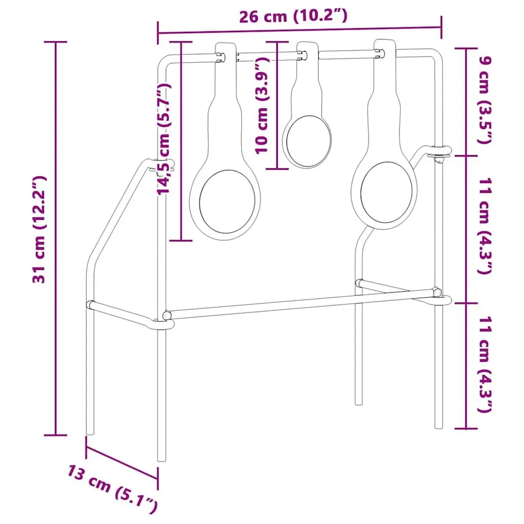 Steel Shooting Target Black Resetting Pellet Trap Indoor Outdoor Range Practice