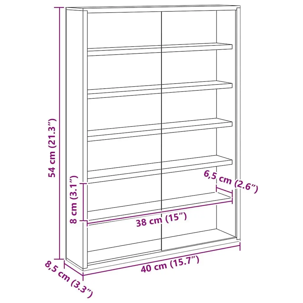 Wall Display Case Beige Wall-Mounted Shelves 40 x 8.5 x 54 cm