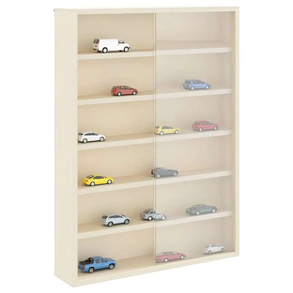 Wall Display Case Beige Wall-Mounted Shelves 40 x 8.5 x 54 cm
