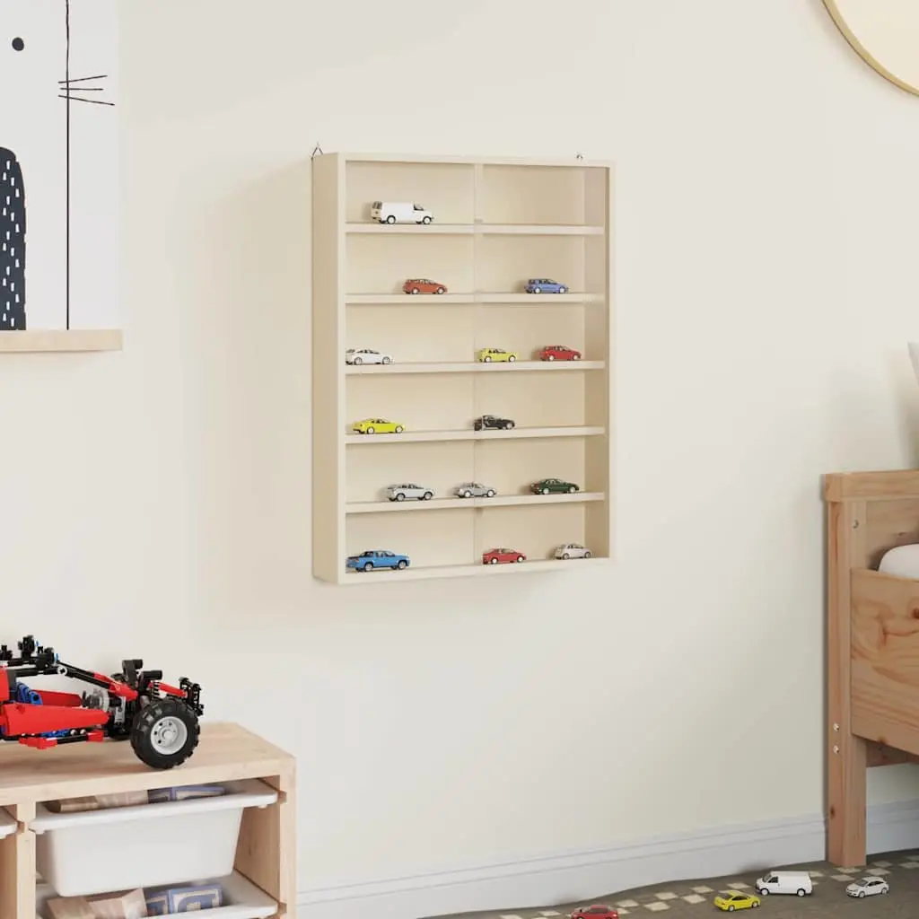 Wall Display Case Beige Wall-Mounted Shelves 40 x 8.5 x 54 cm