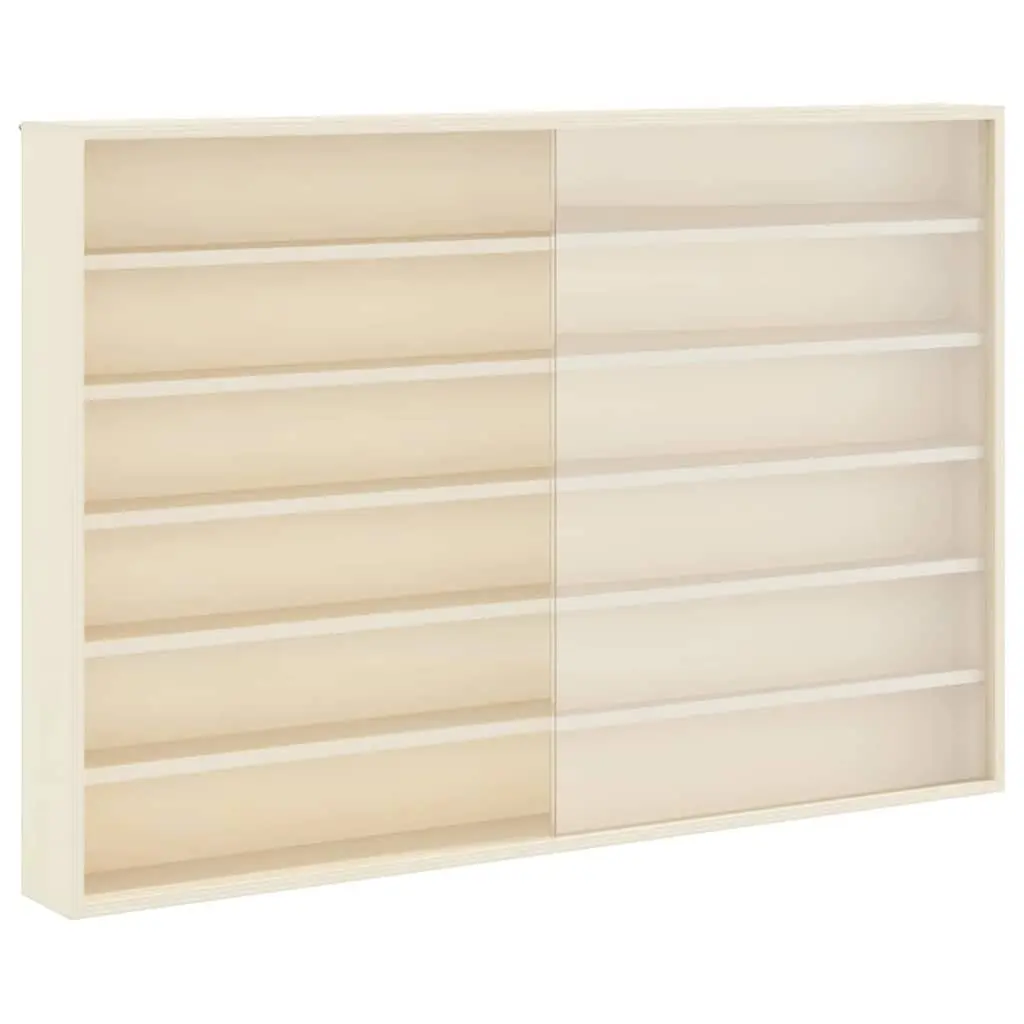 Wall Display Case Beige 80 x 8.5 x 54 cm Sliding Doors