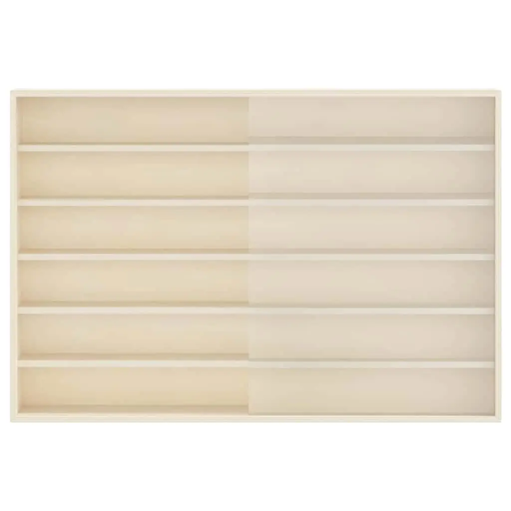 Wall Display Case Beige 80 x 8.5 x 54 cm Sliding Doors