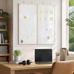 Bulletin Board Folding White 80x80cm Solid Pine Wood Office Display Organiser