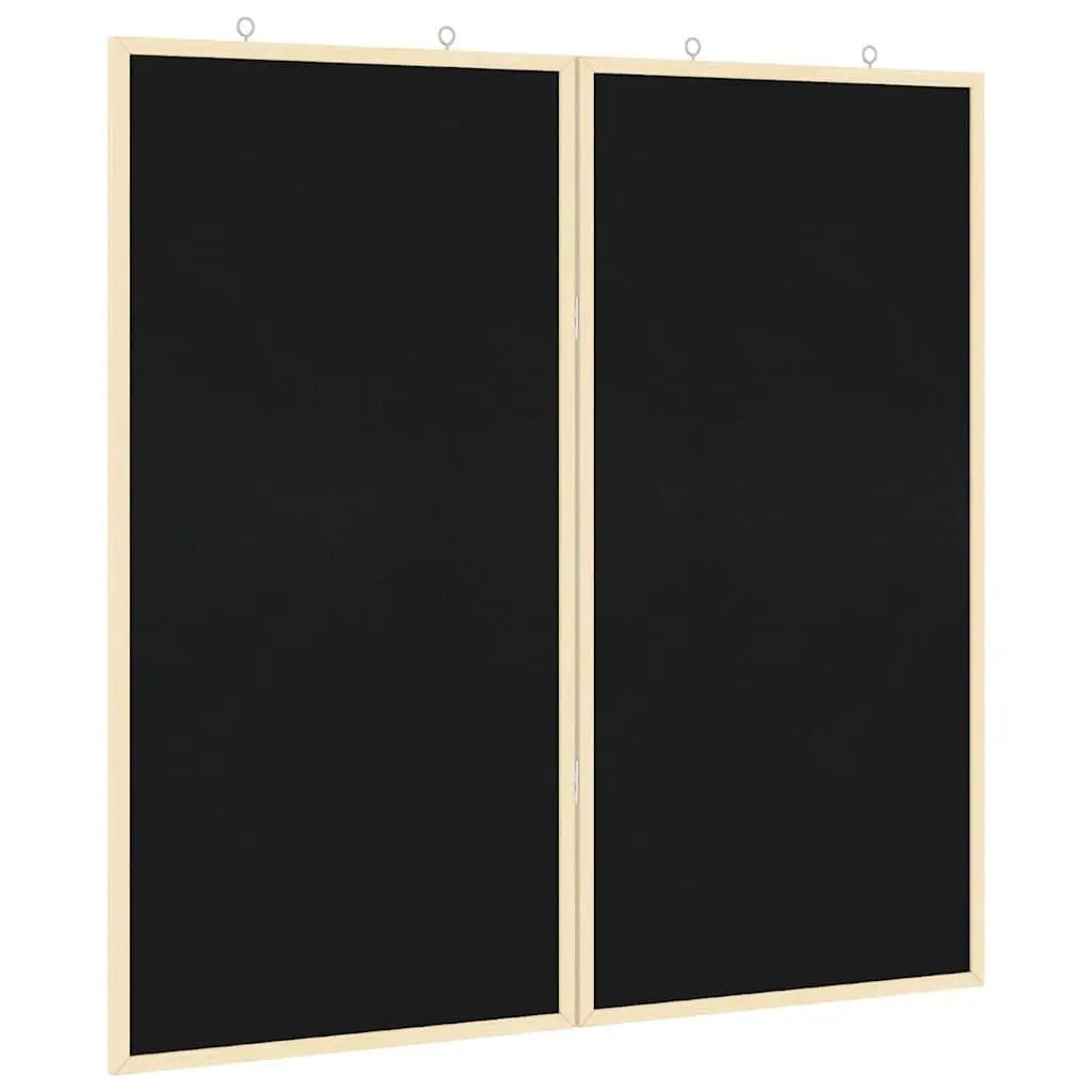 Bulletin Board Foldable Square Black 80x80cm Pine Wood