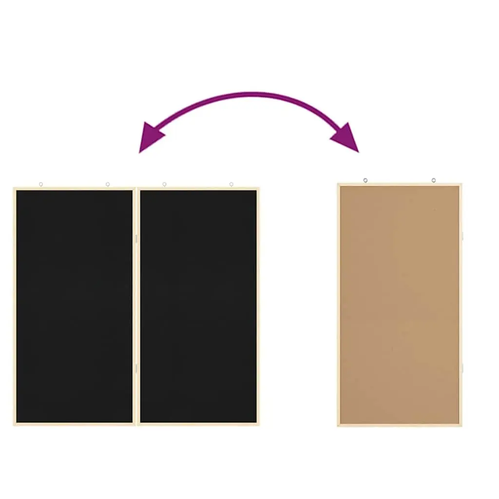 Bulletin Board Foldable Square Black 100x100cm Pine Wood