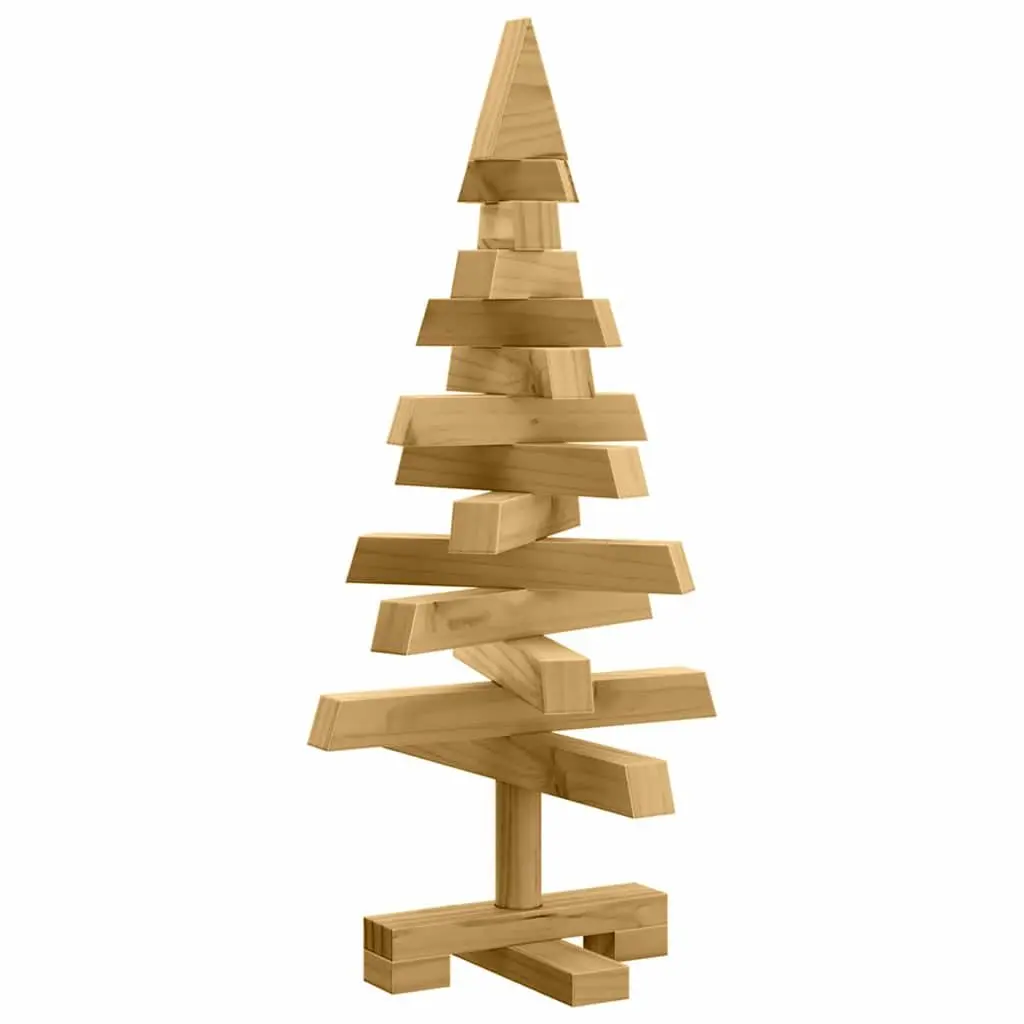 Wooden Christmas Tree 60cm Brown Pine Stand Holiday Seasonal Home Garden Decor