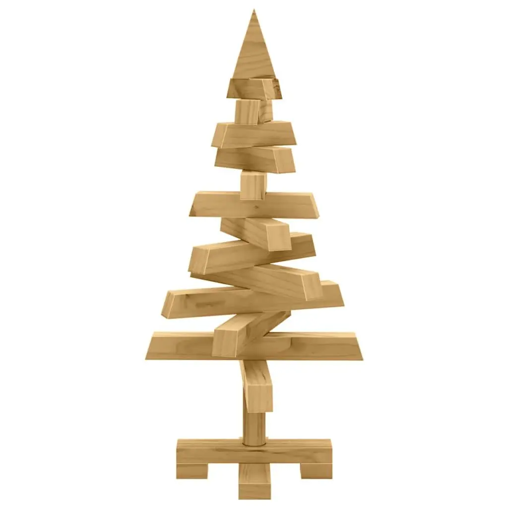 Wooden Christmas Tree 60cm Brown Pine Stand Holiday Seasonal Home Garden Decor
