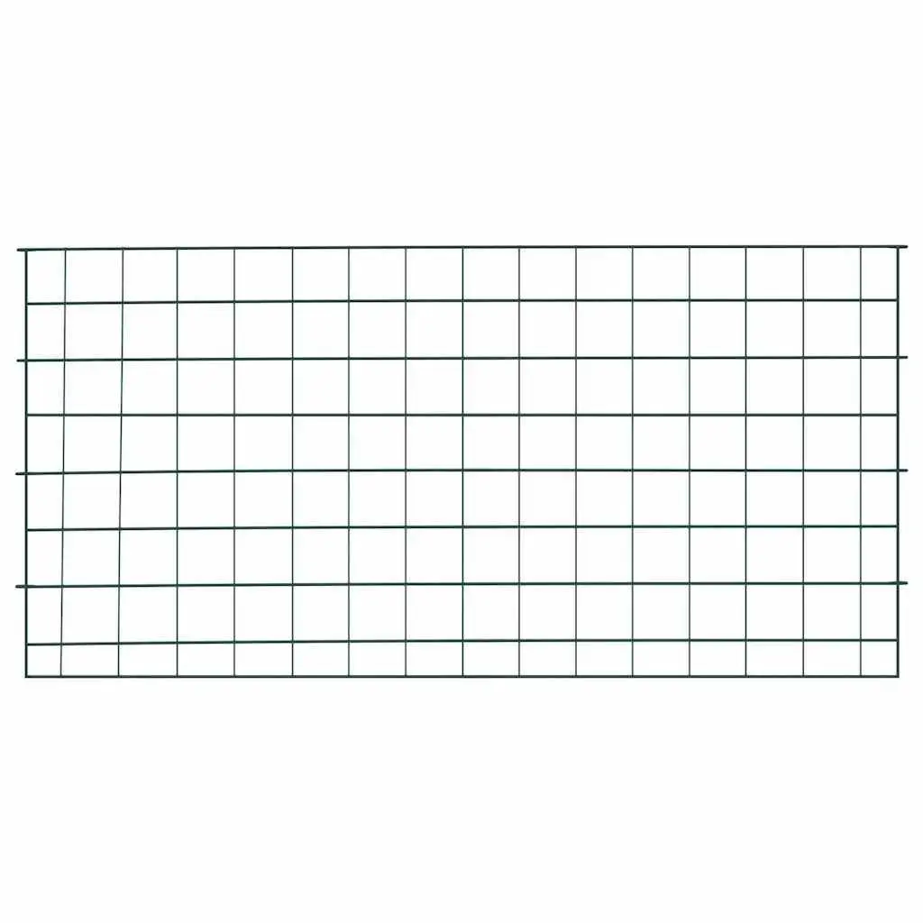 Steel Garden Fence Set Green 5 Piece Panels for Ponds and Terraces