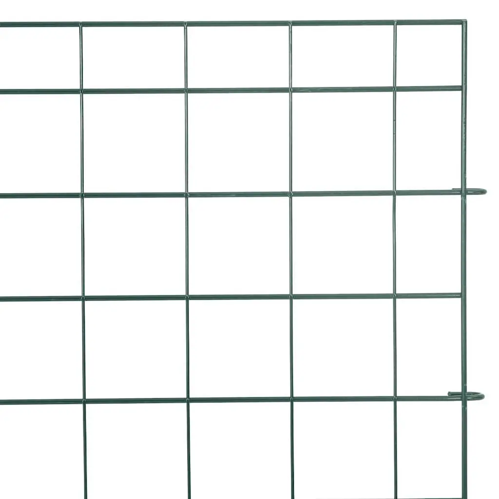 Steel Garden Fence Set Green 5 Piece Panels for Ponds and Terraces