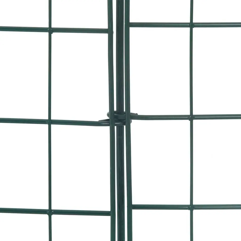 Steel Garden Fence Set Green 5 Piece Panels for Ponds and Terraces