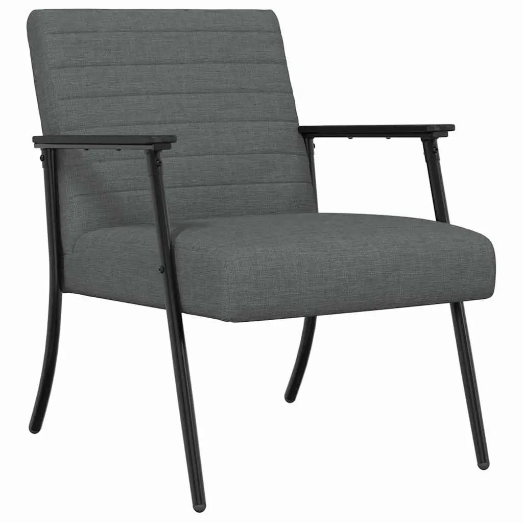 Armchair Grey Fabric Ergonomic Lounge Chair Compact Size