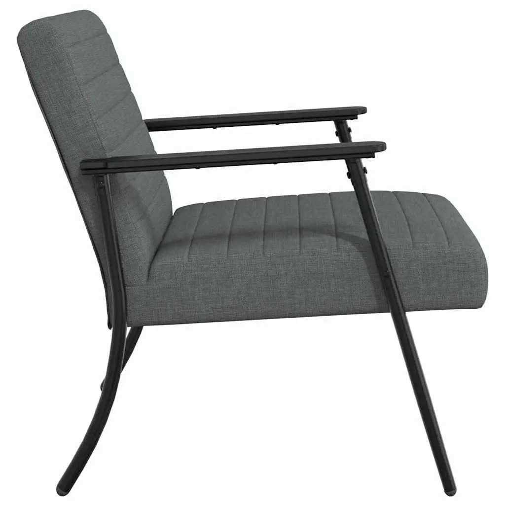 Armchair Grey Fabric Ergonomic Lounge Chair Compact Size