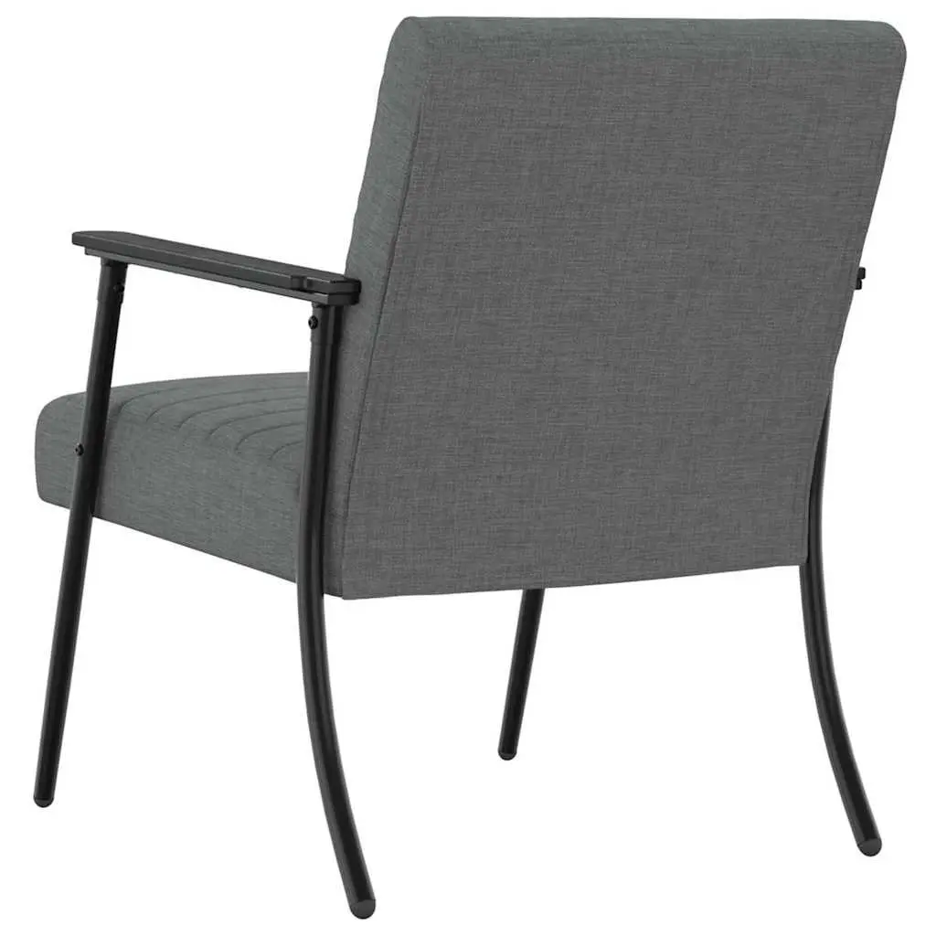 Armchair Grey Fabric Ergonomic Lounge Chair Compact Size