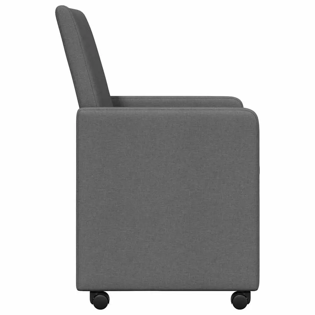 Dining Chairs with Wheels 2 pcs Grey Kitchen Dining Room Furniture Modern Design