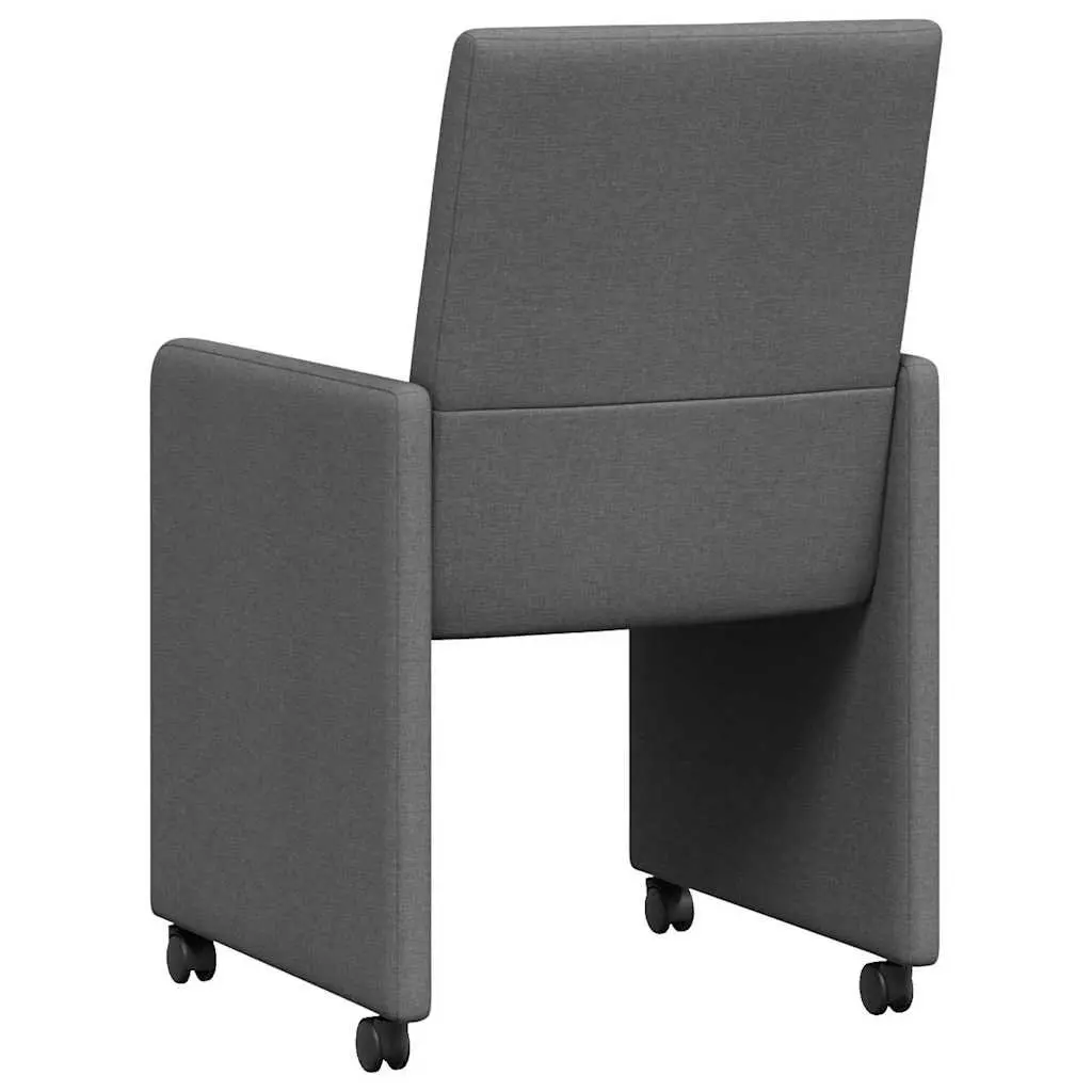Dining Chairs with Wheels 2 pcs Grey Kitchen Dining Room Furniture Modern Design