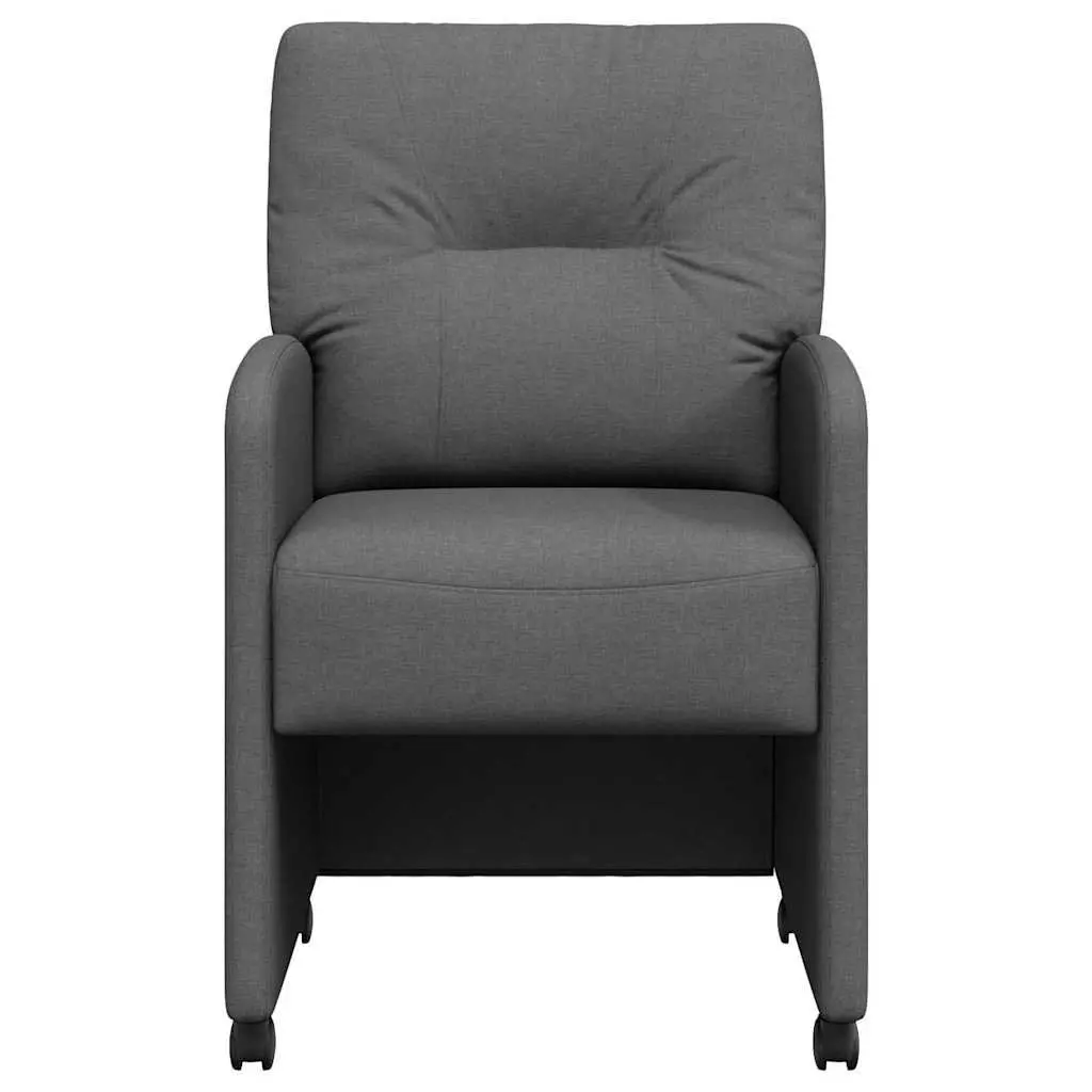 Dining Chairs with Wheels 2 pcs Grey Modern Kitchen Seating Ergonomic Design