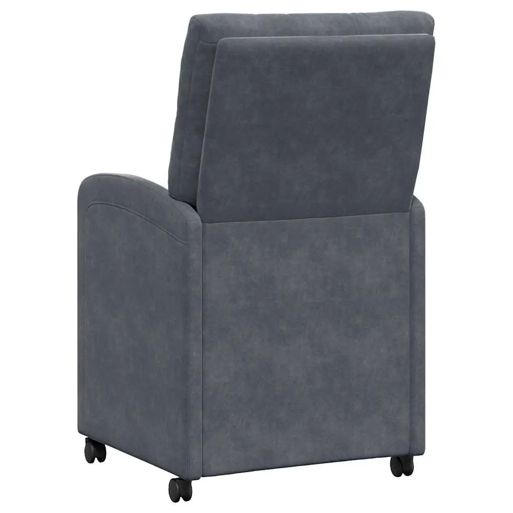 Dining Chairs with Wheels 2 pcs Grey Kitchen Room Furniture Modern Design