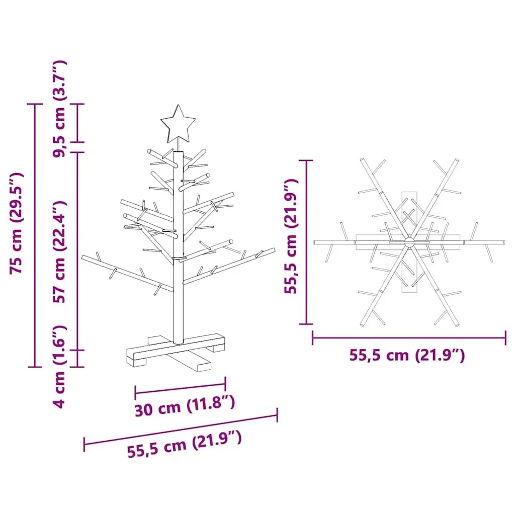 75 cm Wooden Christmas Tree