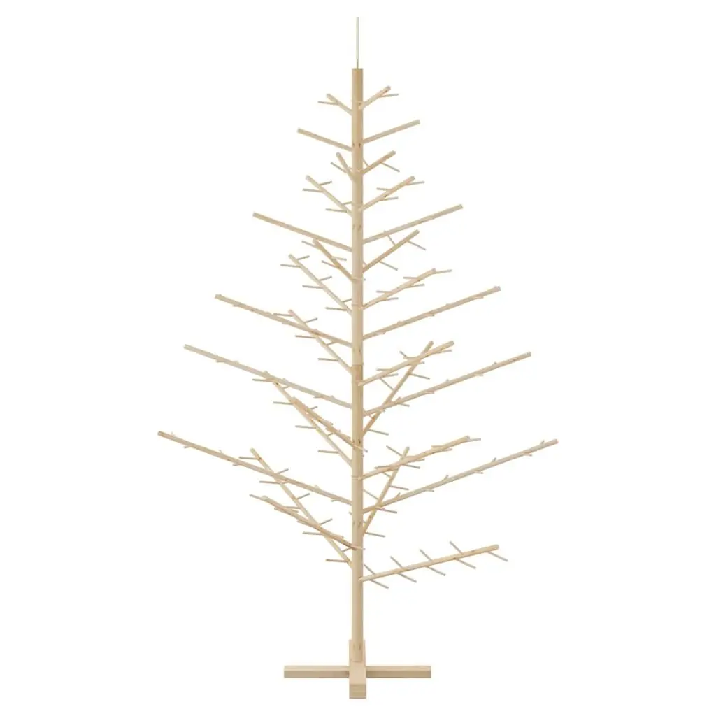 Wooden Christmas Tree with Stand Natural 180cm Indoor Holiday Seasonal