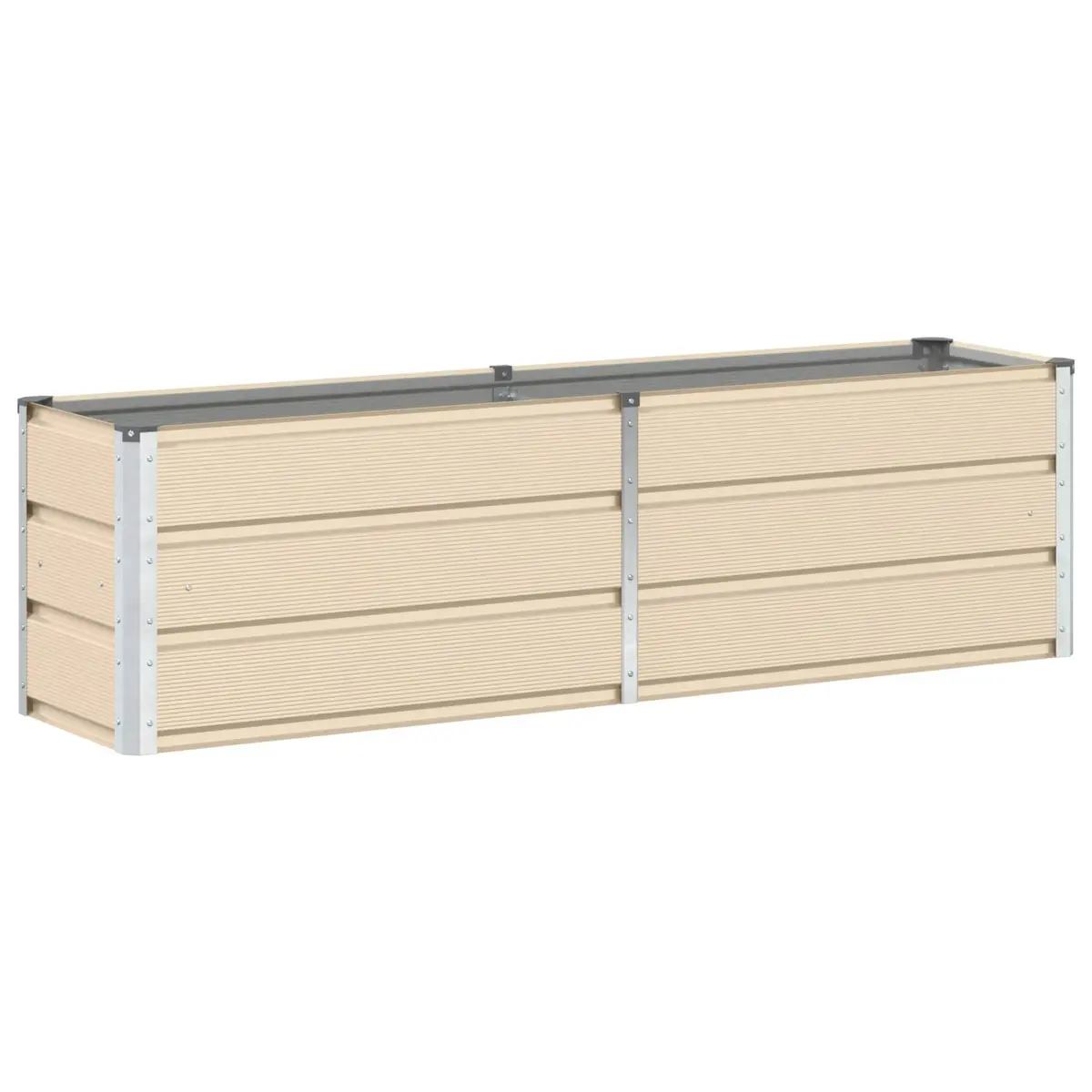 Planter Steel Minimalist Ivory 160 x 40 x 45 cm Indoor Outdoor Pot Container