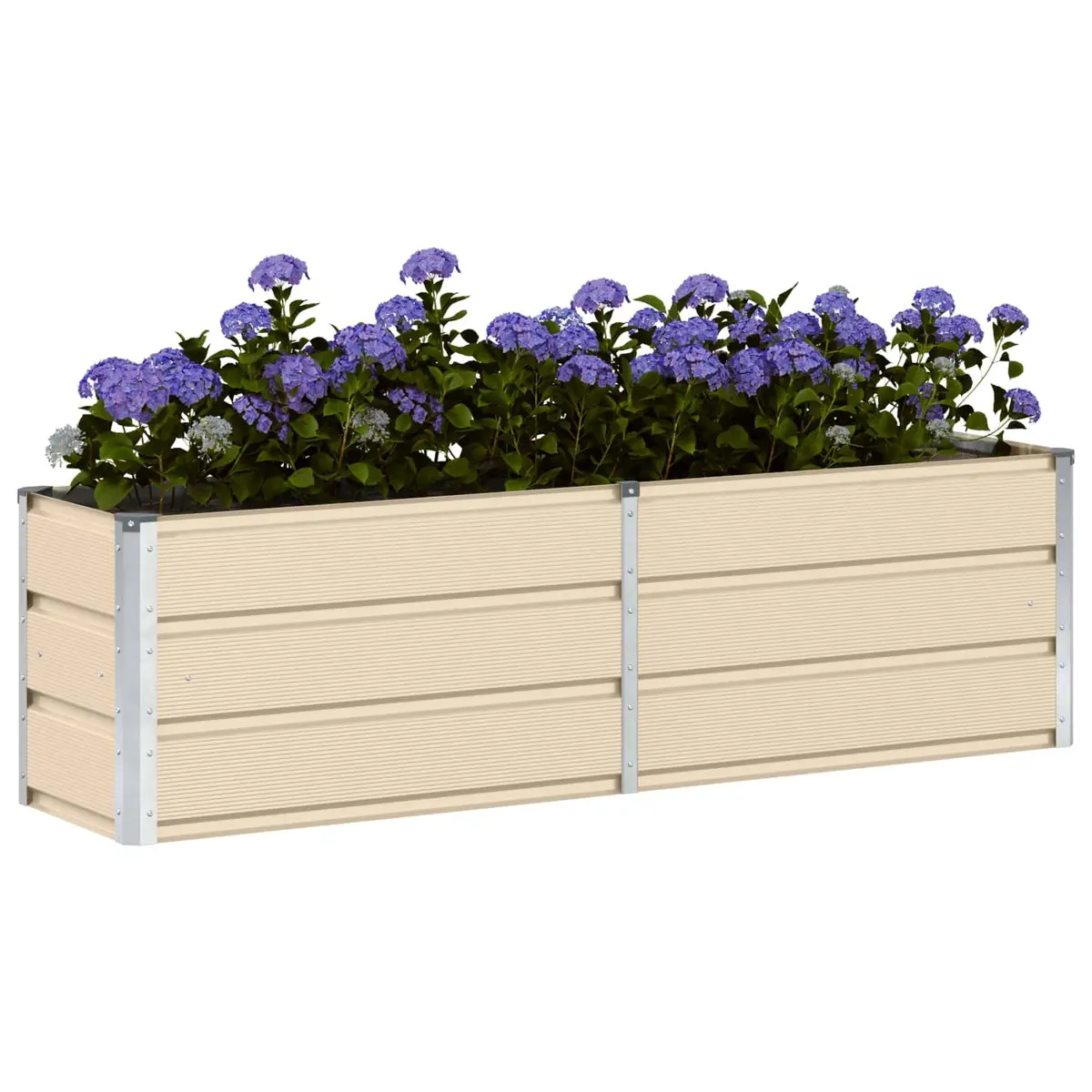Planter Steel Minimalist Ivory 160 x 40 x 45 cm Indoor Outdoor Pot Container