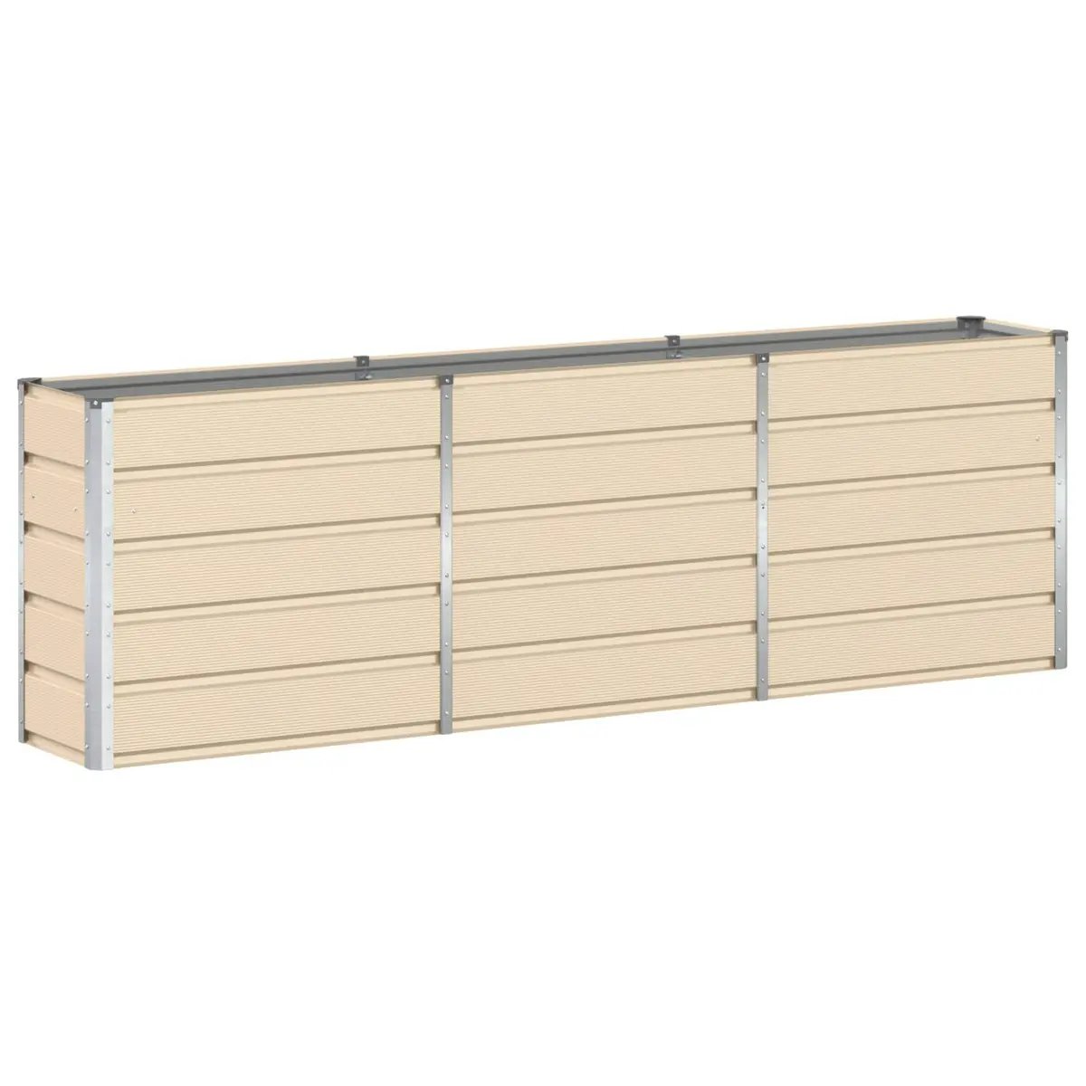 Planter Steel Ivory 240x40x75cm Large Decorative Indoor Outdoor