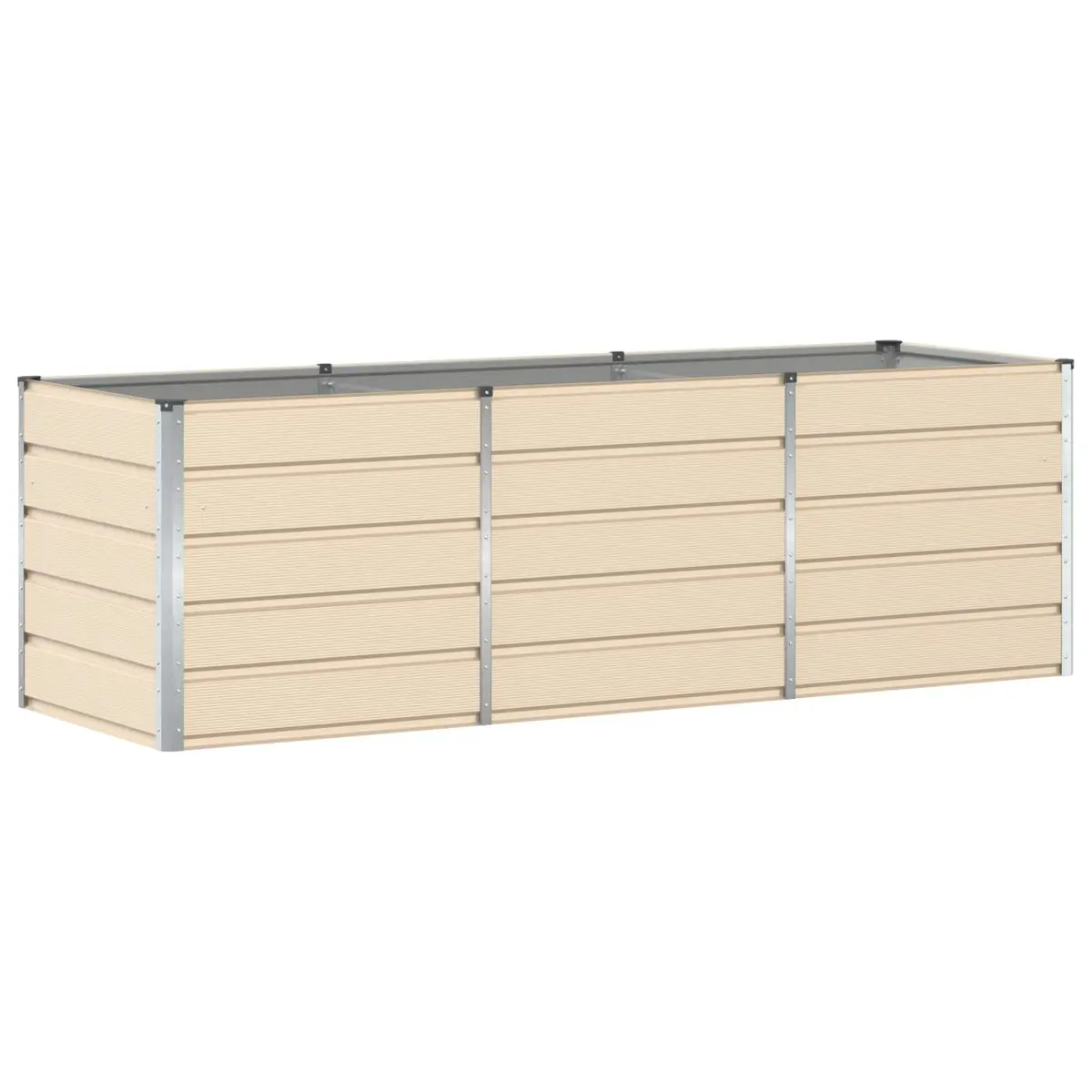 Modern Steel Planter Ivory 240 x 80 x 75 cm Garden Outdoor Indoor Large Pot