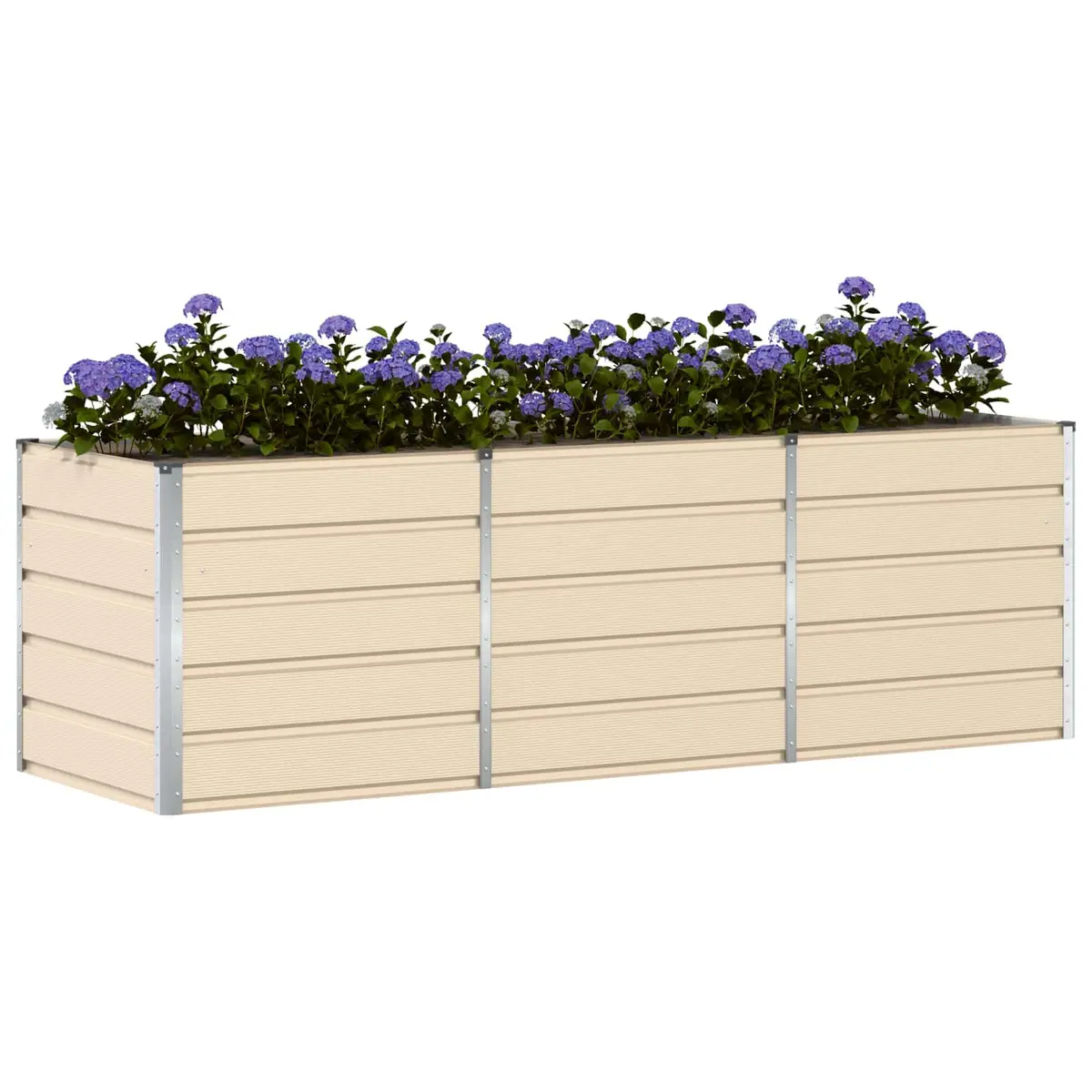 Modern Steel Planter Ivory 240 x 80 x 75 cm Garden Outdoor Indoor Large Pot